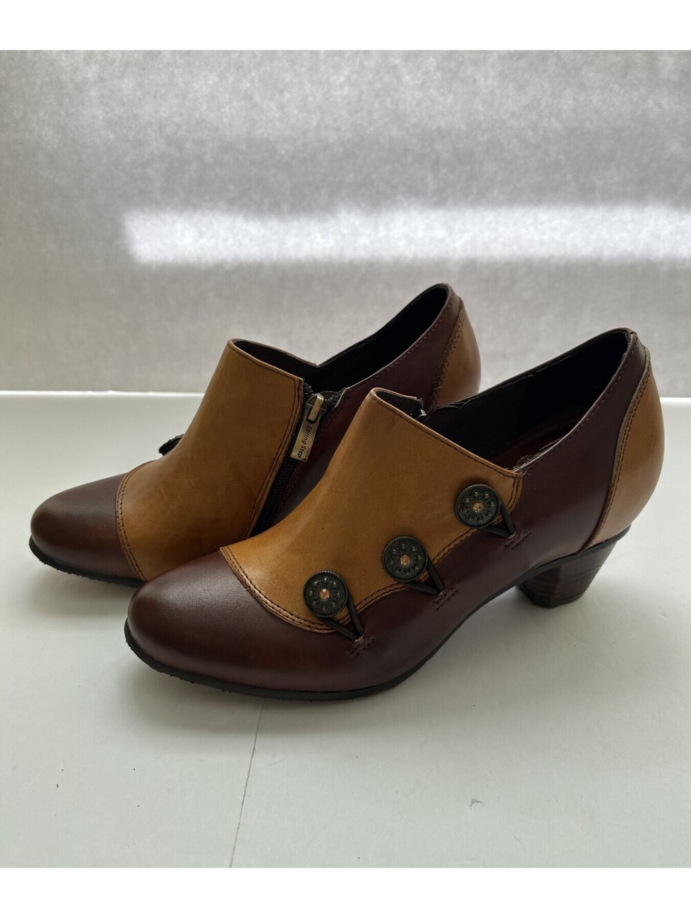Spring Step L'Artiste Greentea Dark Brown Bootie Size 37 5.5-6 New in Box
